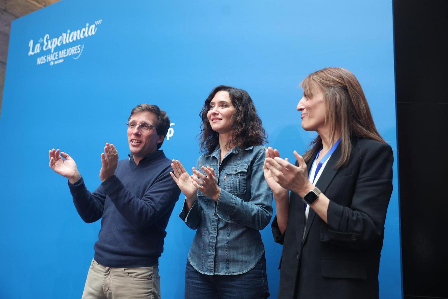 Isabel Díaz Ayuso, José Luis Martínez Almeida y Carlota López Esteban