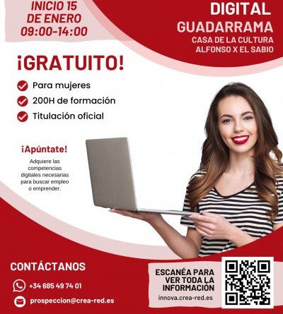 Cartel del curso de capacitación digital para mujeres