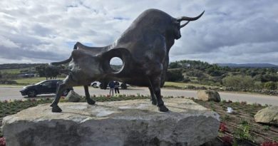 escultura del toro en Valdemorillo