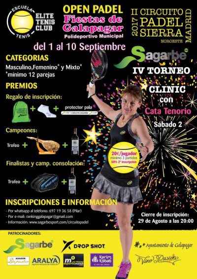 Cartel de actividades deportivas para las fiestas de Galapagar