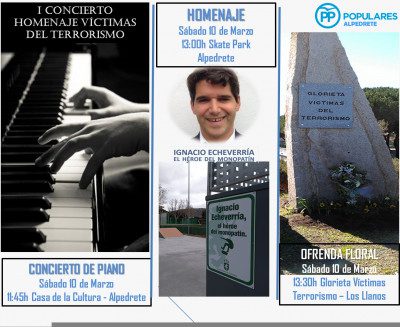 Cartel invitación Actos Homenaje Víctimas del Terrorismo.