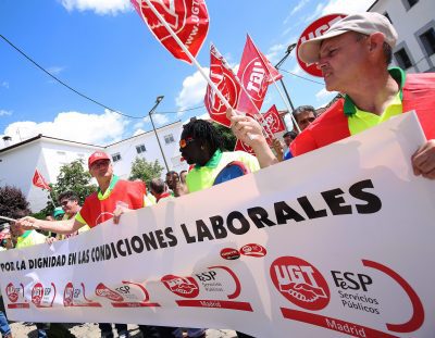 Protesta de los trabajadores de la limpieza de Collado Villalba