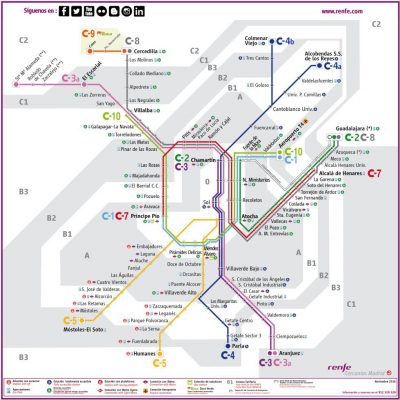 Mapa de trenes de cercanias