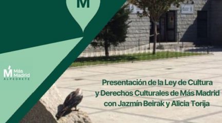 Más Madrid Alpedrete convoca un acto sobre cultura mañana, sábado, en la plaza Francisco Rabal