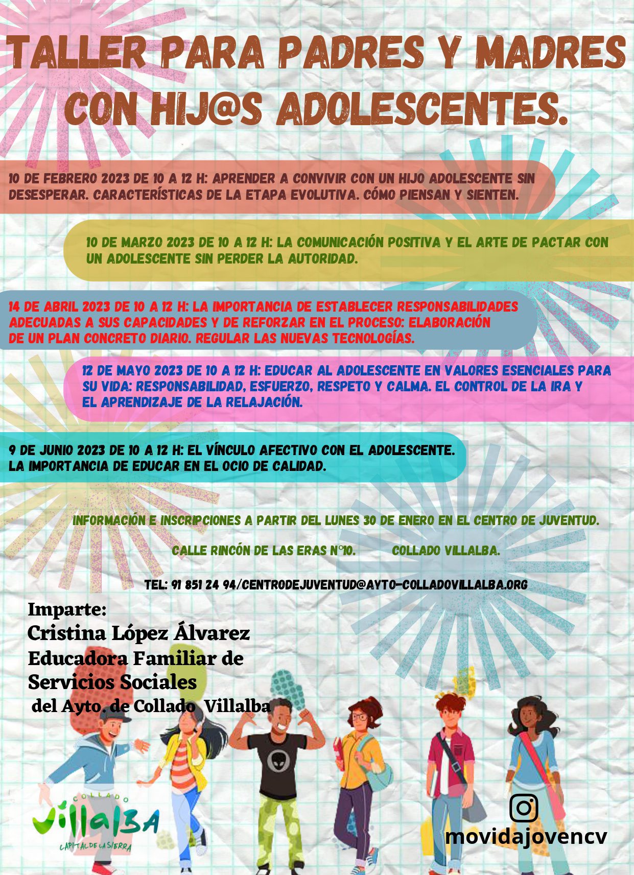 El Ayuntamiento de Collado Villalba abre el plazo de inscripción en los  talleres para padres y madres con hijos adolescentes