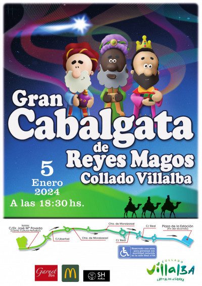 Cartel de la Cabalgata de Reyes de Collado Villalba 2024