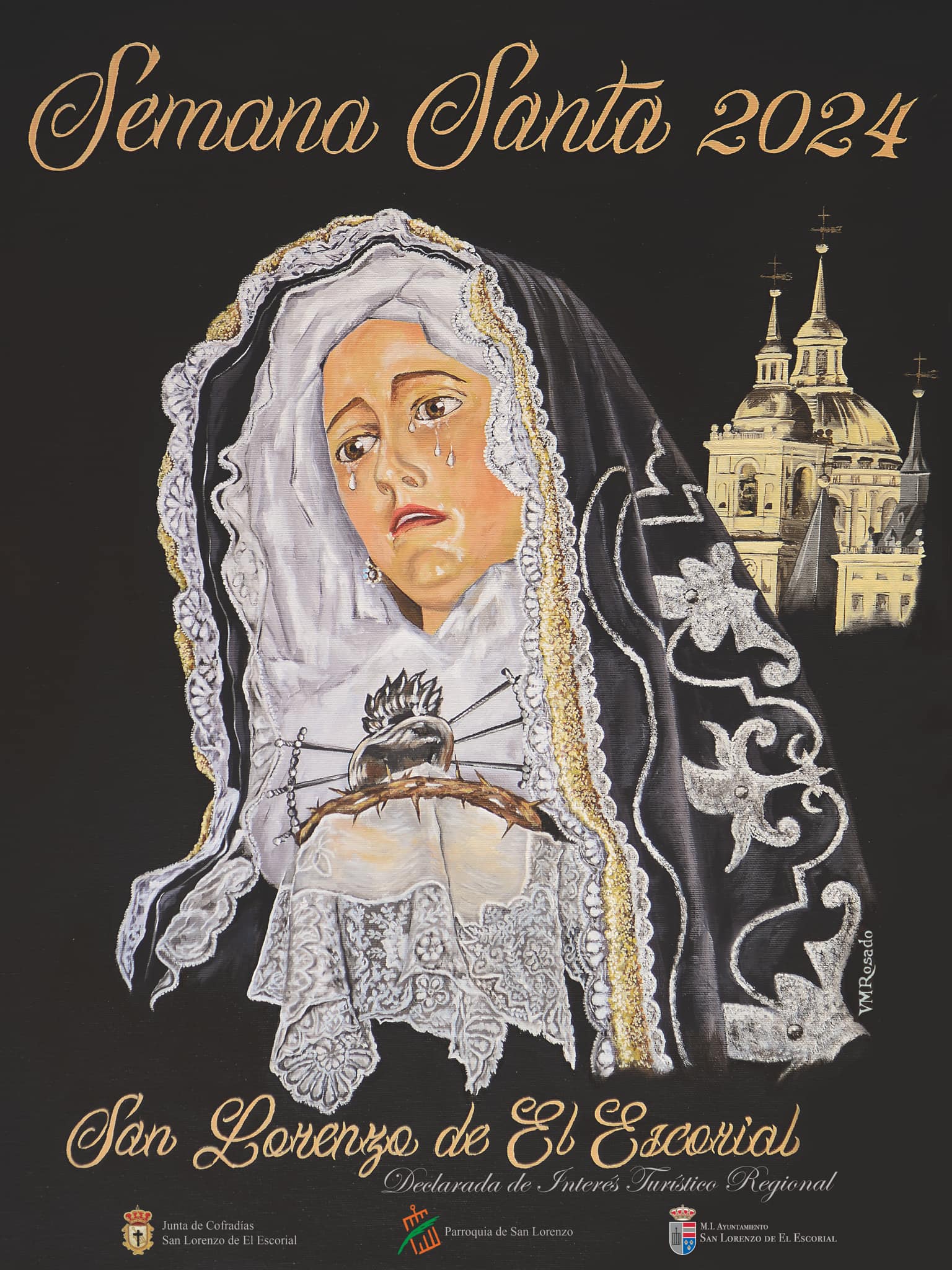 Cartel de la Semana Santa 2024 en San Lorenzo de El Escorial, obra de Vicente Rosado