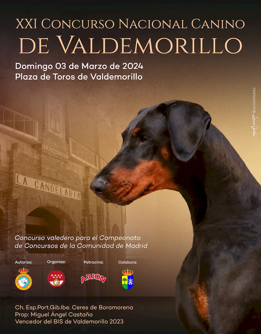 Cartel del concurso canino en Valdemorillo