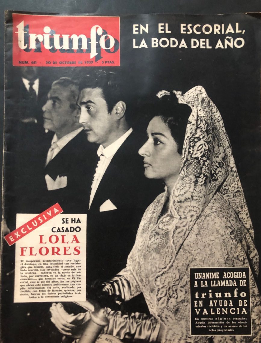 Portada de la revista "Triunfo" que recogía la boda de Lola Flores y El Pescaílla