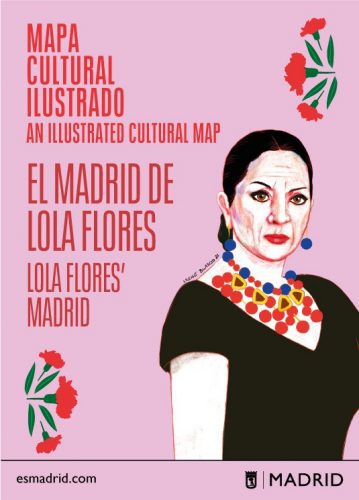 Cartel del mapa cultural ilustrado "El Madrid de Lola Flores"