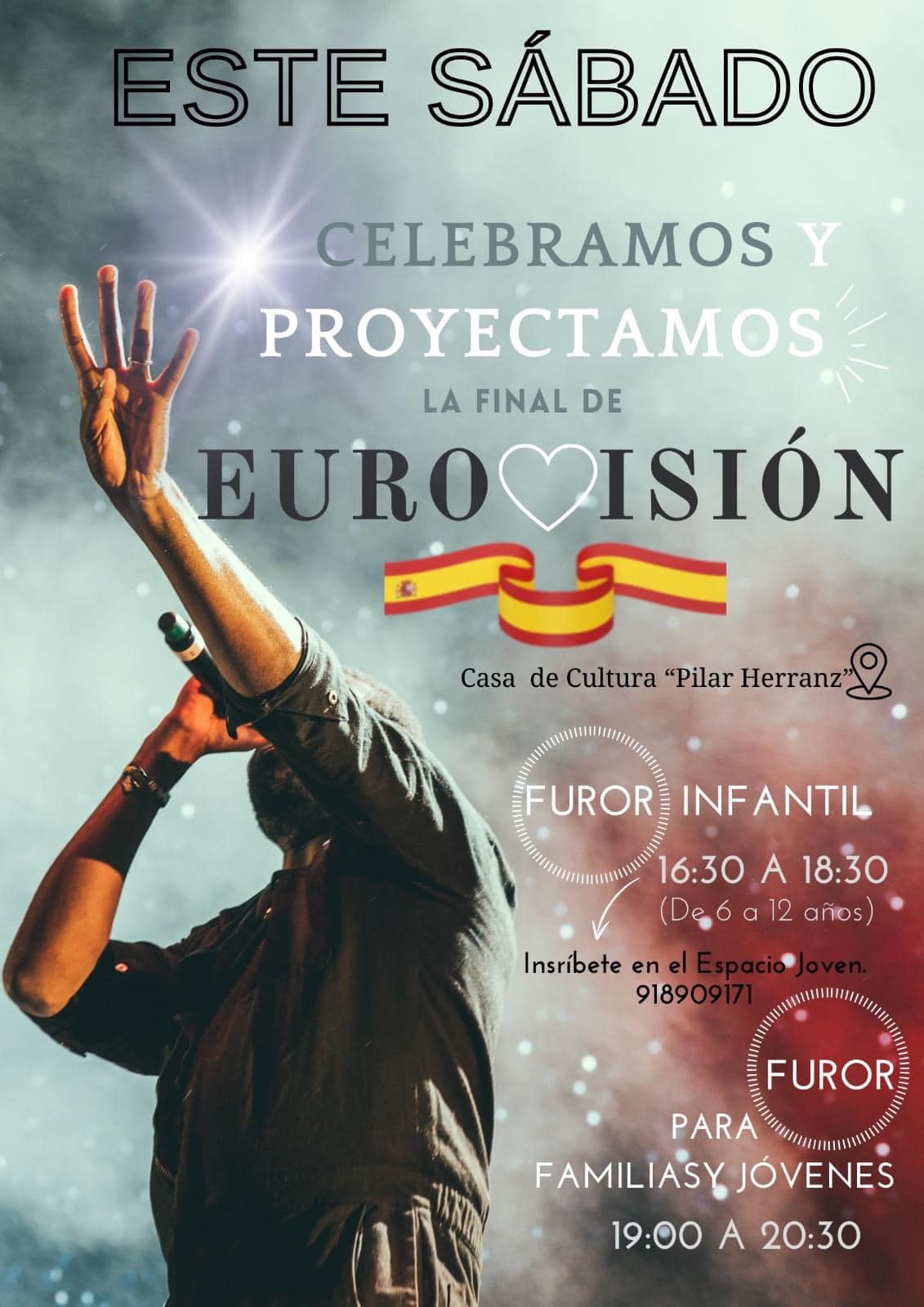 Cartel de la fiesta organizada en El Escorial con motivo de Eurovisión 2024