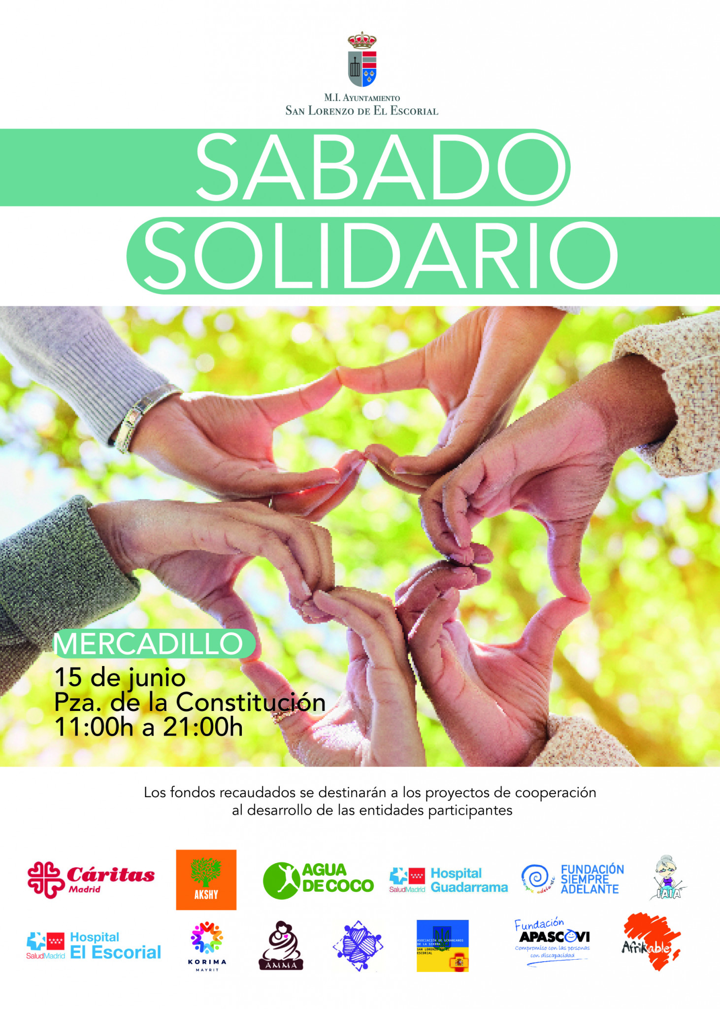 Cartel Sábado Solidario en San Lorenzo de El Escorial