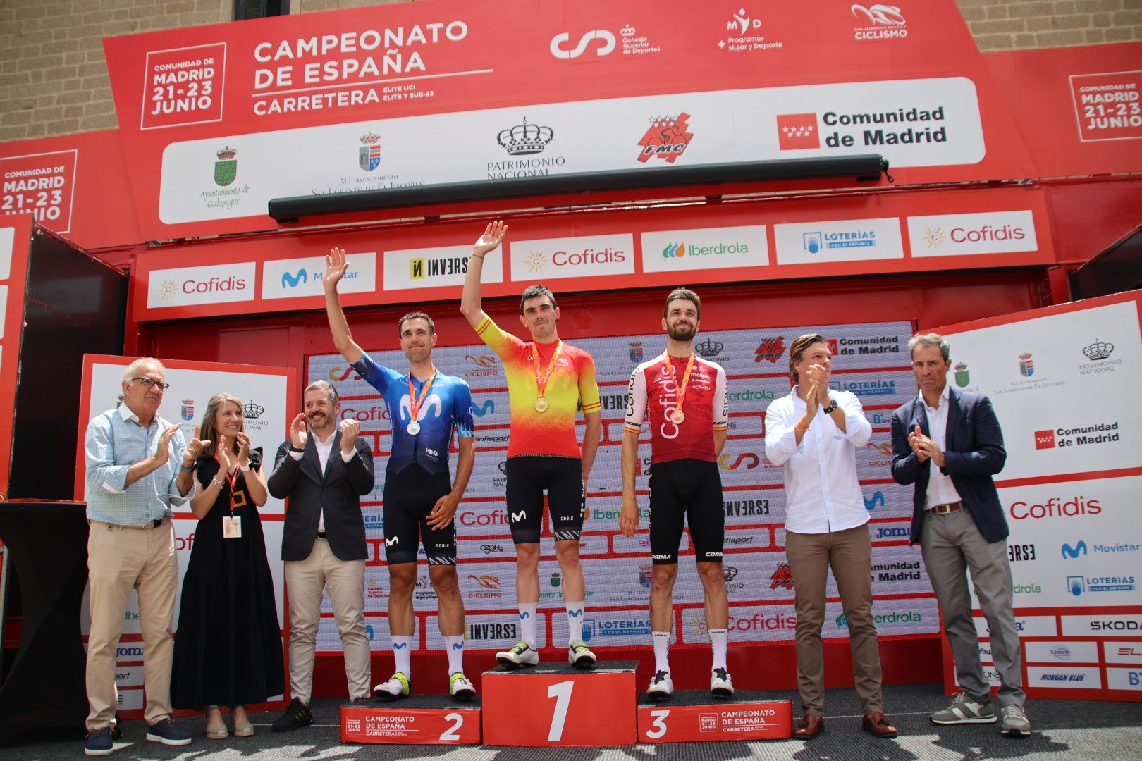 Podio del Campeonato de España de ciclismo en carretera 2024
