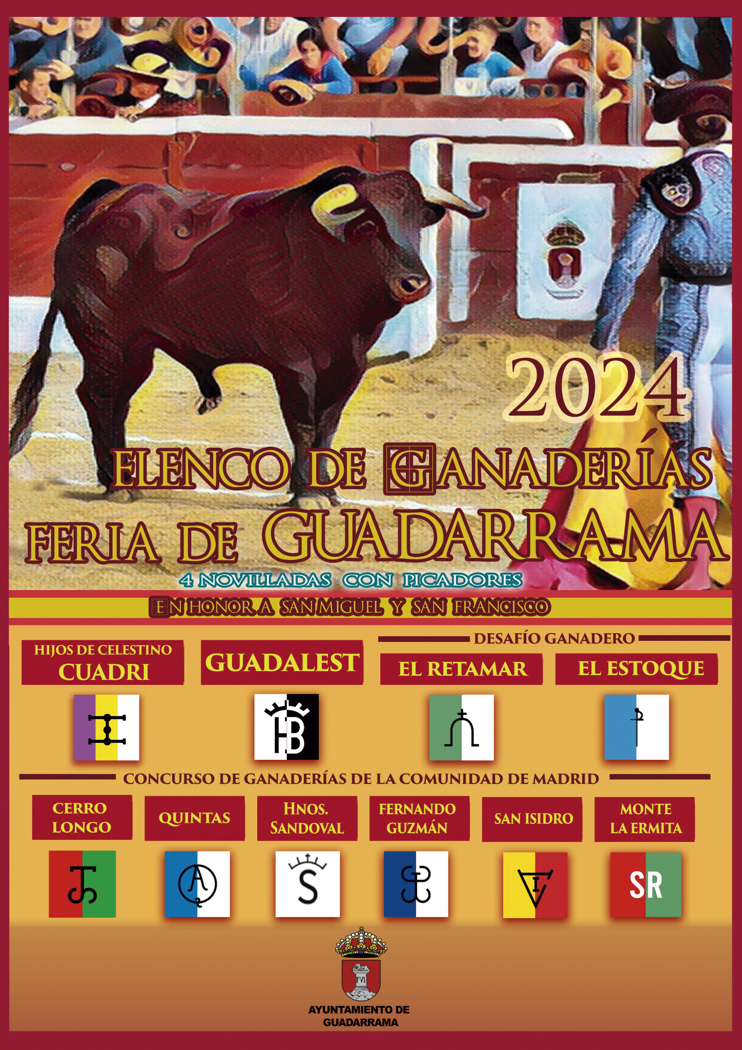 Cartel con las ganaderías de la Feria Taurina 2024