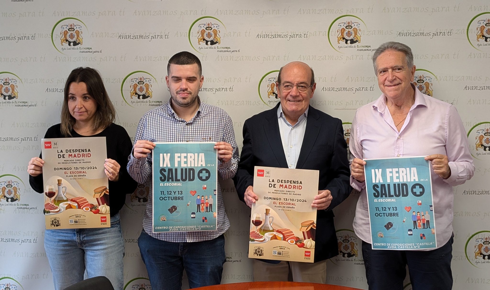 Los ediles de Comercio y Sanidad, Mayte Bertomeu y Marcos Hernández, con el alcalde de El Escorial, Antonio Vicente, y el presidente de la Asociación de Comerciantes y Empresarios, José Soria