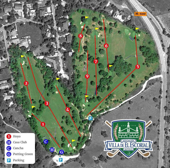 Mapa del campo de golf rústico de El Escorial