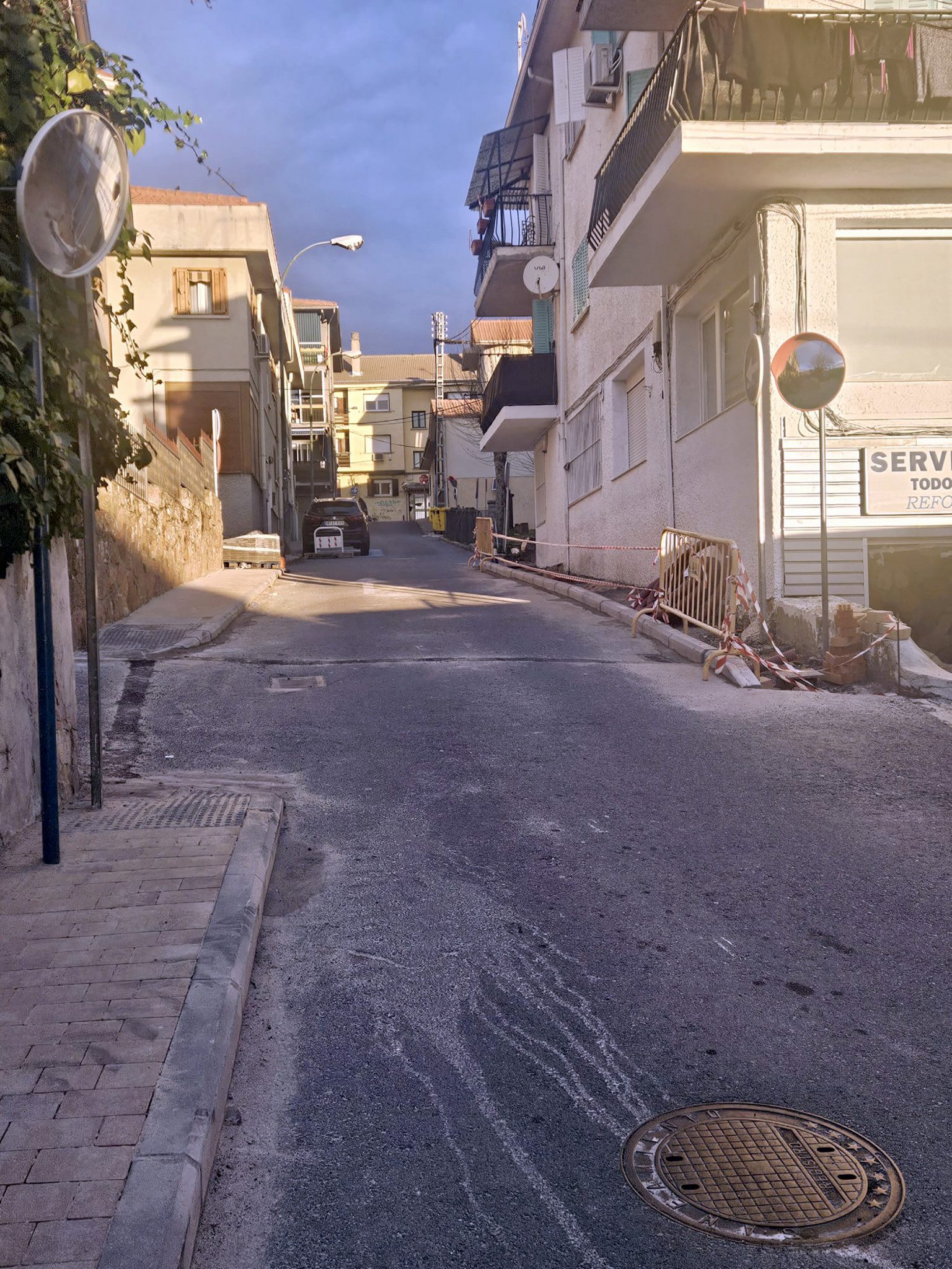 Obras en la calle Nueva de Guadarrama