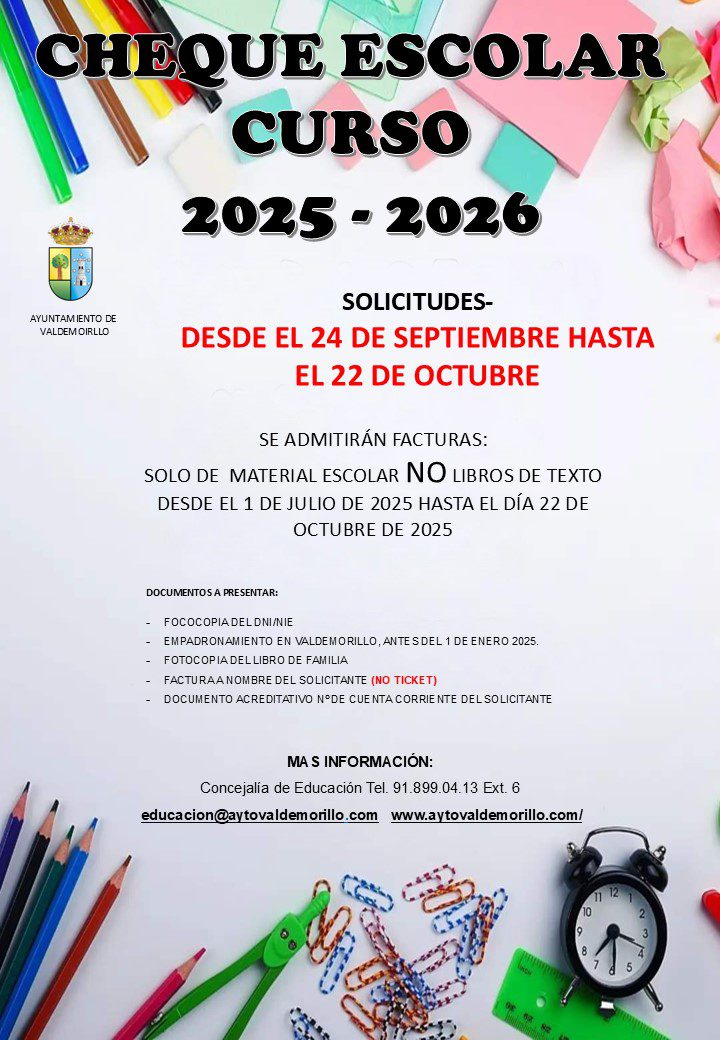 cheque escolar valdemorillo