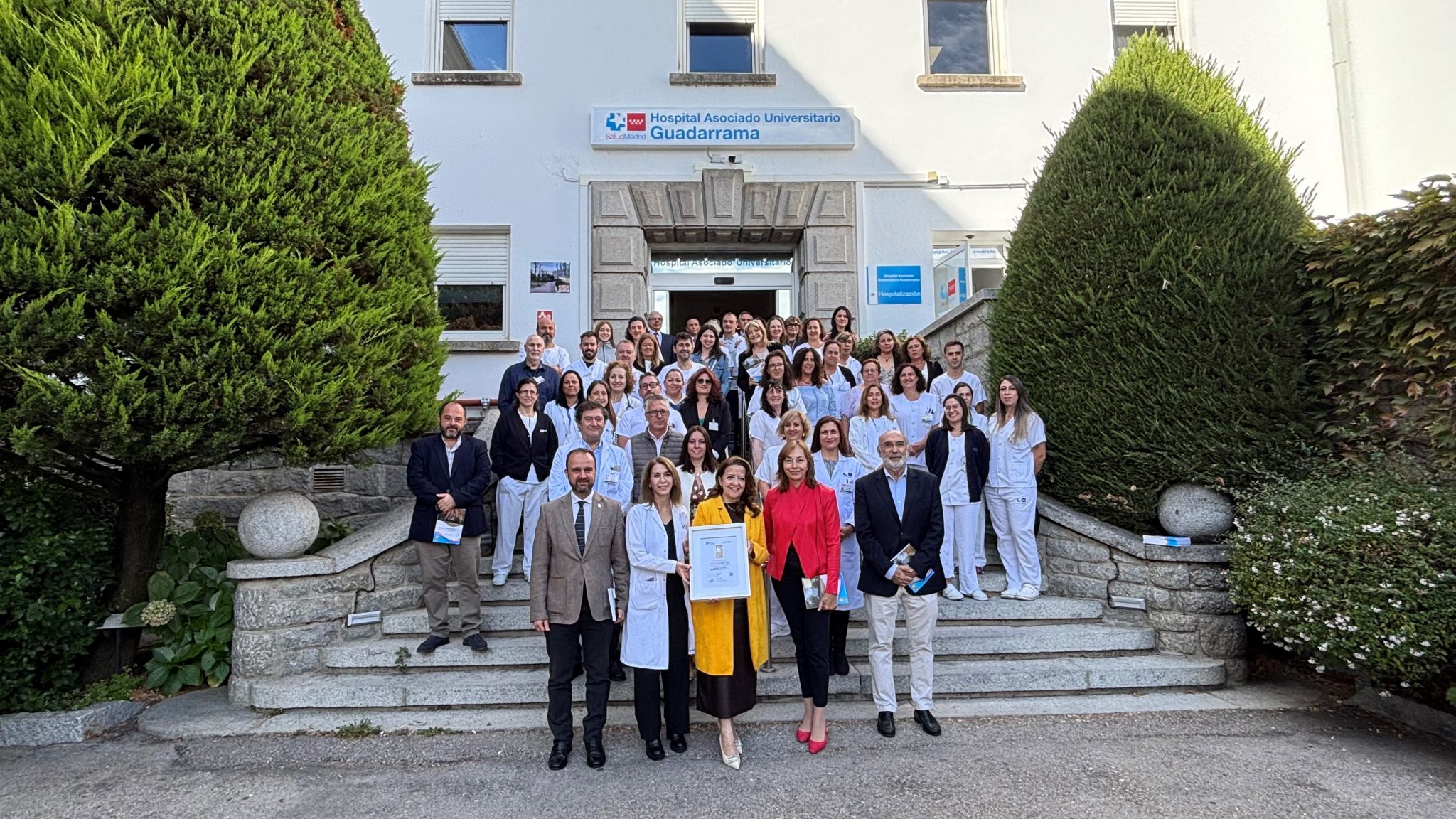 Fátima Matute, en la entrega al Hospital del premio, (el sello de calidad EFQM 700)