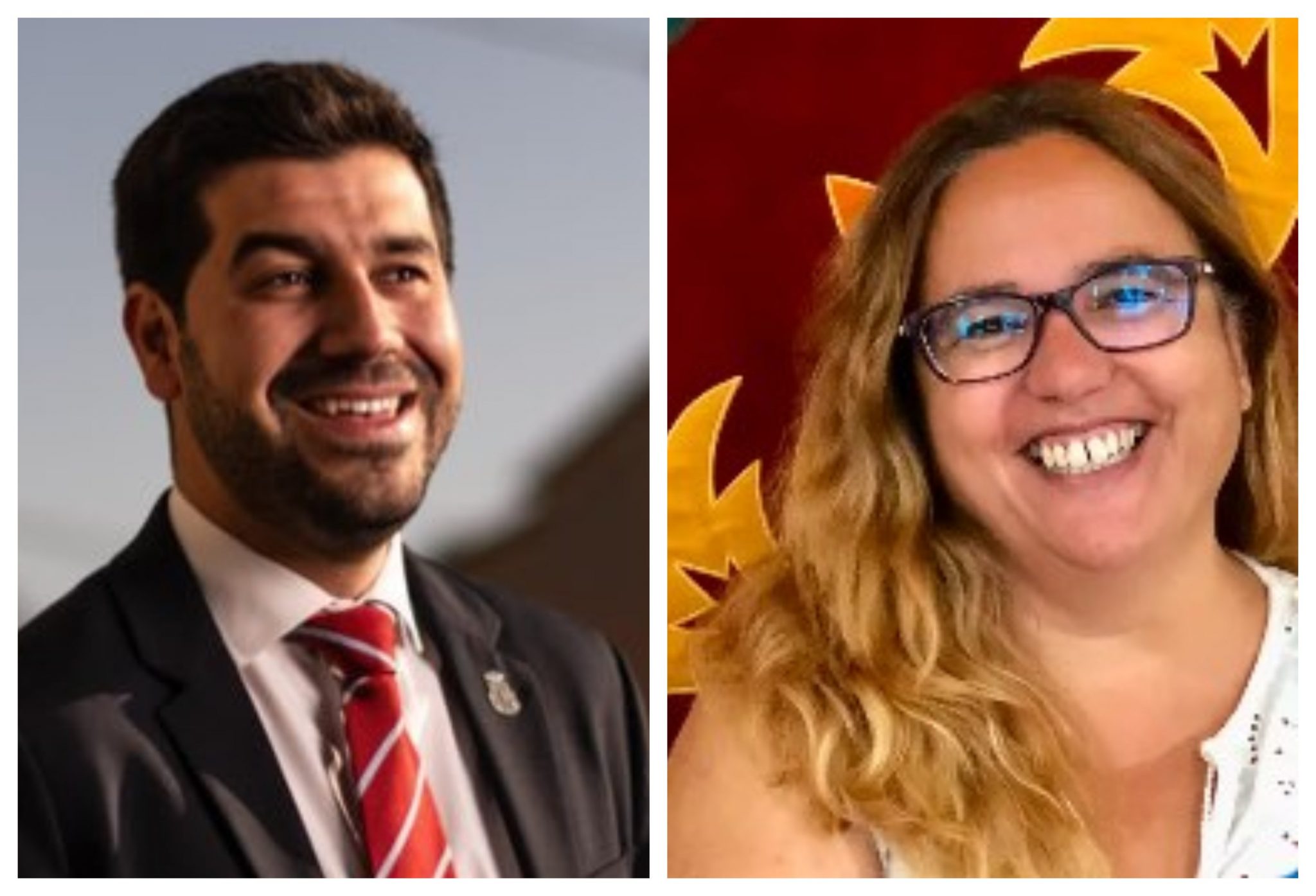 A la izquierda, el actual alcalde, Sergio Sánchez Yunquera (PP); y a la derecha, la portavoz socialista, Soledad Ávila