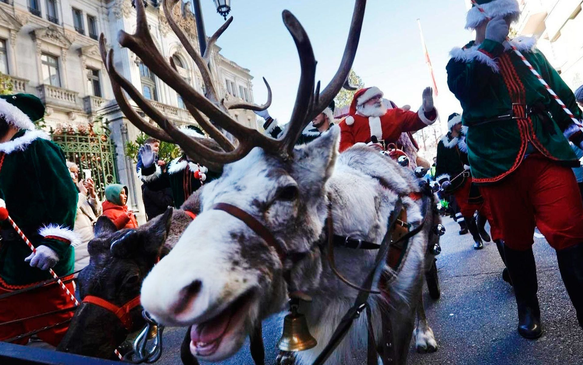 La comitiva de Papá Noel, el año pasado en El Escorial
