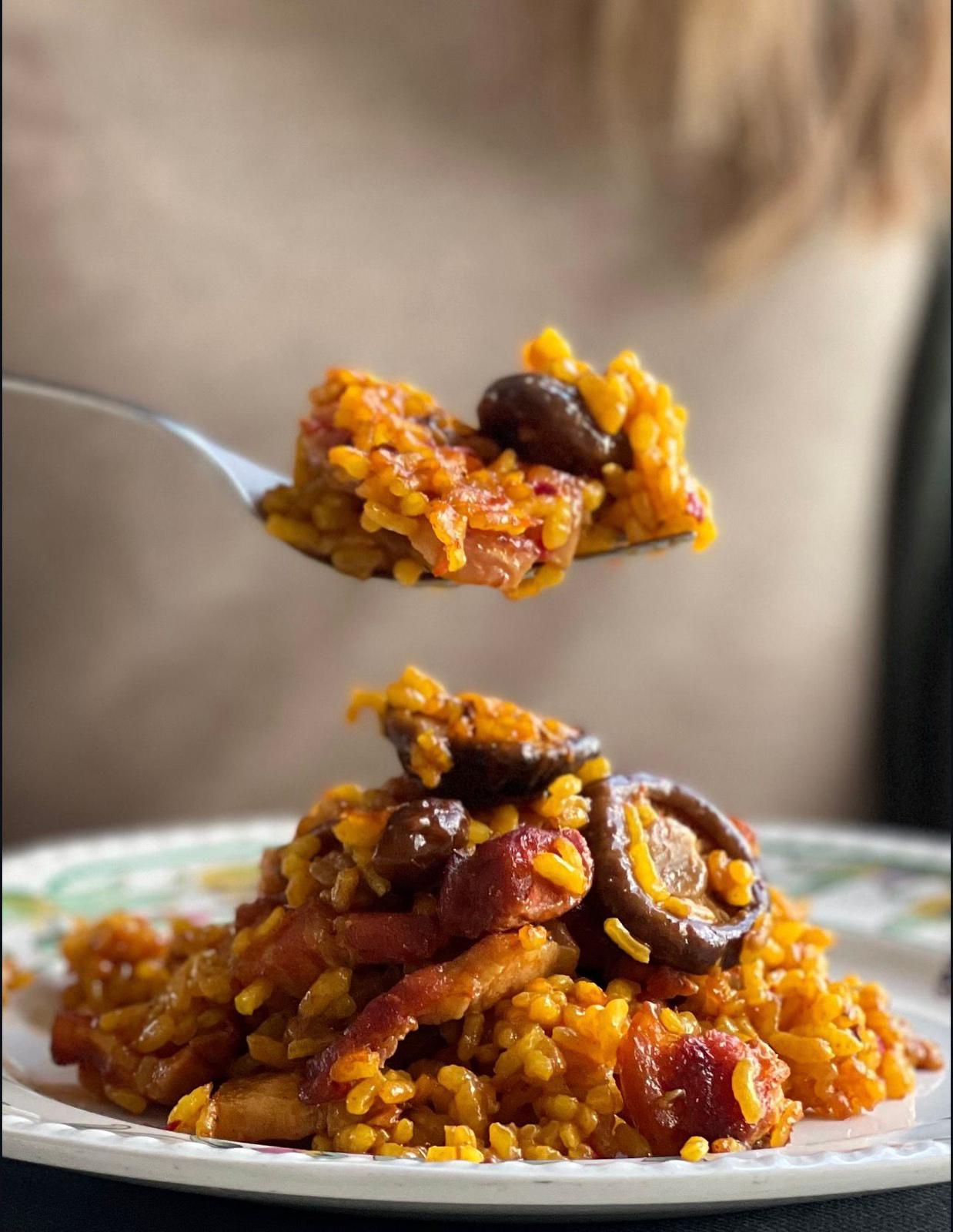 Arroz ibérico con setas, una de las variedades que ofrece El Balcón de Terreros