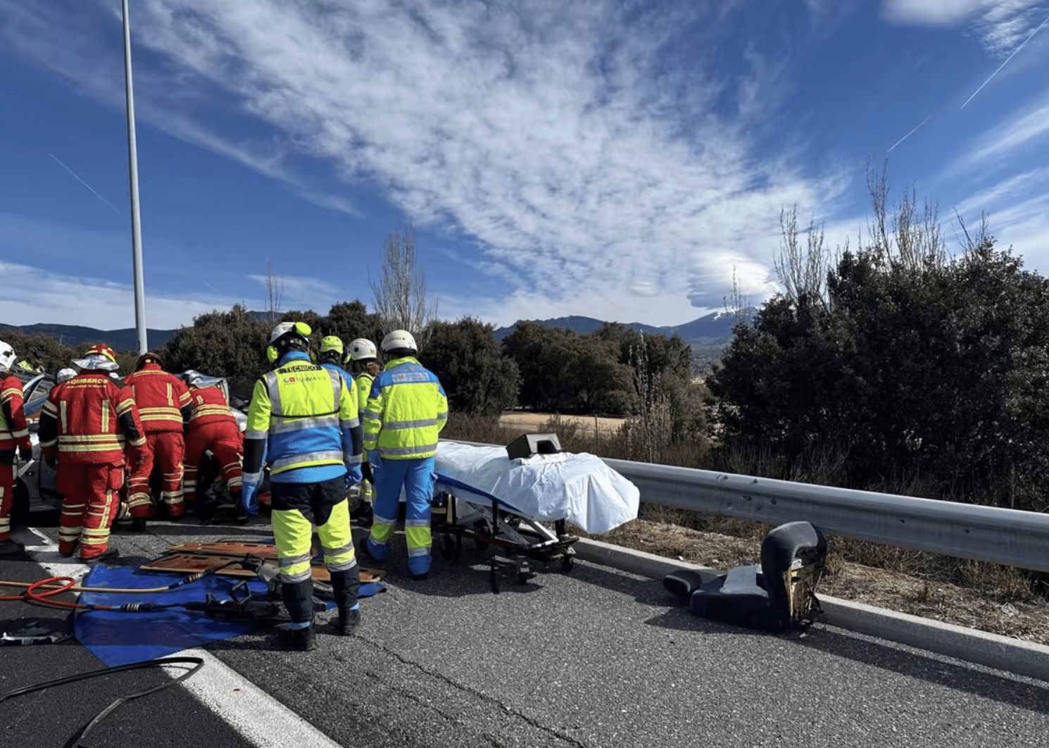 Accidente de tráfico en el kilómetro 48 de la AP-6 a la altura de Guadarrama