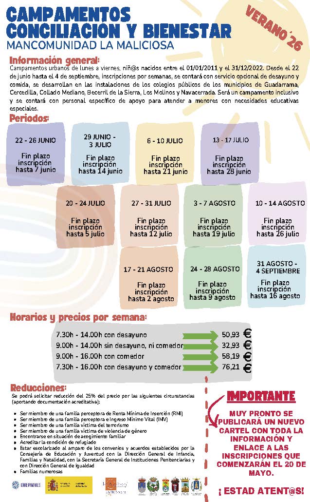campamentos urbanos Mancomunidad La Maliciosa