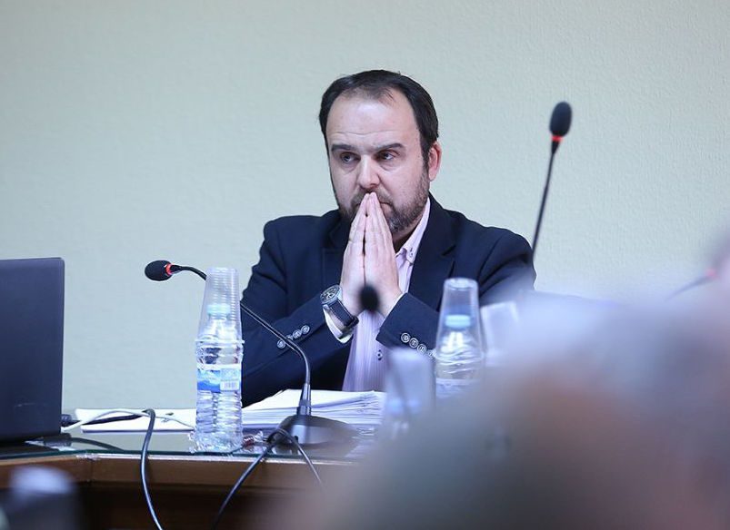 El alcalde de Guadarrama, Diosdado Soto, durante un pleno