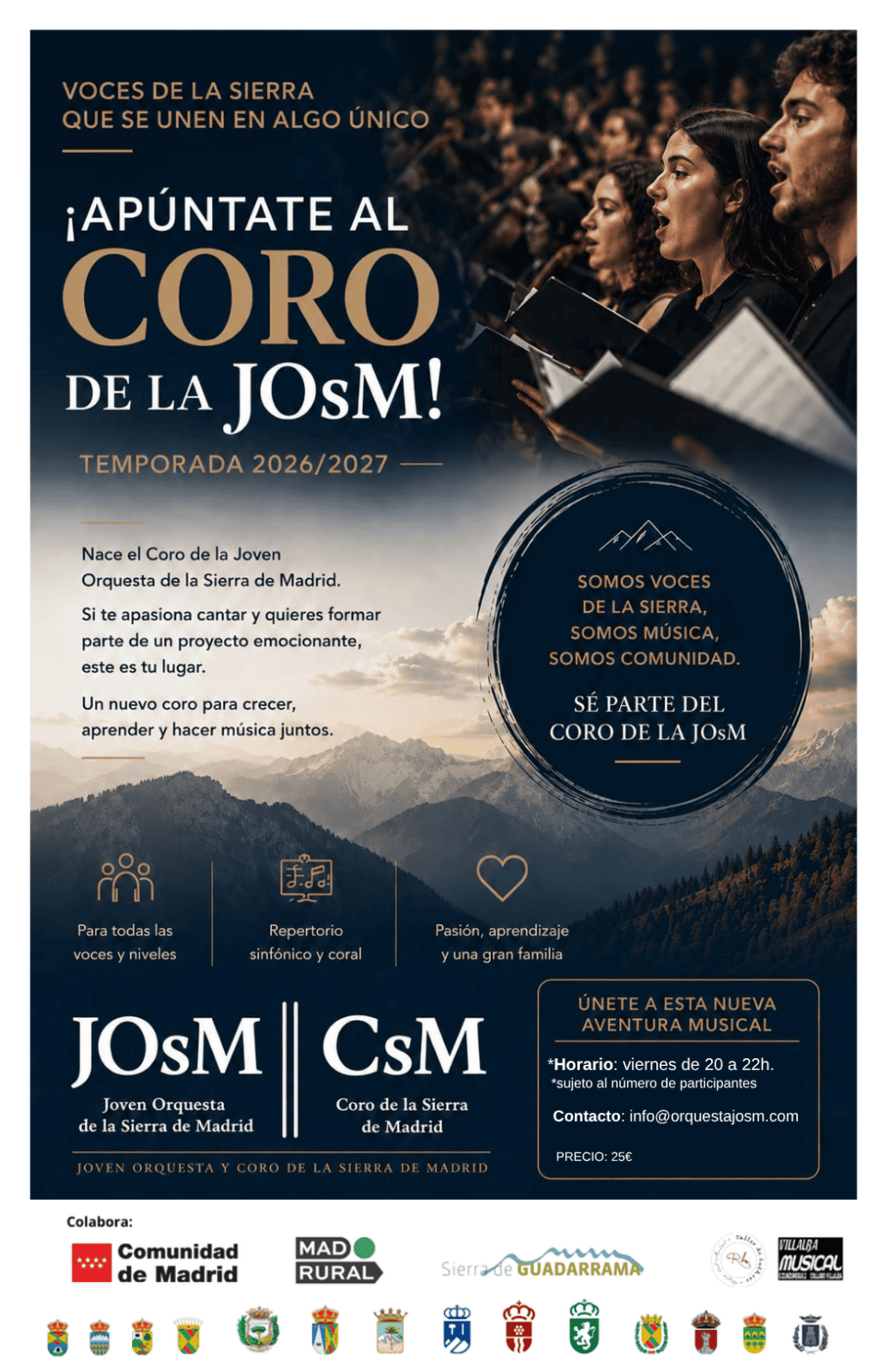 Cartel del Coro de la Joven Orquesta sierra de Madrid
