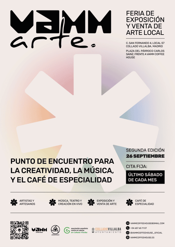 Cartel oficial de la segunda edición de la Feria Vamm Arte programada para el 26 de septiembre.
