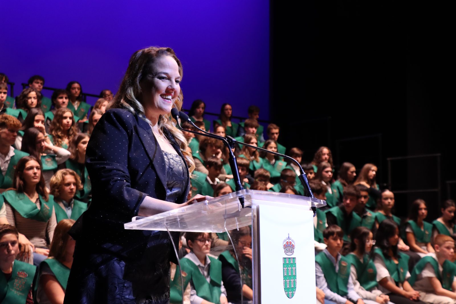 La alcaldesa de Galapagar, Carla Greciano, en la entrega de las Becas a la Excelencia Académica