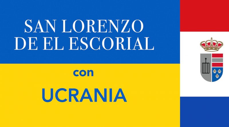 San Lorenzo de El Escorial ayuda a Ucrania - bandera San Lorenzo