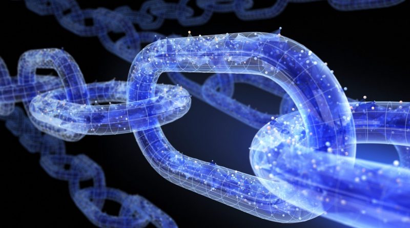 The chain with data. 3D illustration