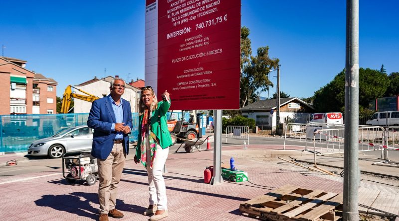 IZQUIERDO VISITA COLLADO VILLALBA PARA CONOCER EL AVANCE DE LAS OBRAS DEL PLAN DE ACERADO CON CARGO AL PIR