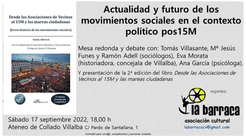 Debate Movimientos Sociales Barraca y presentación libro