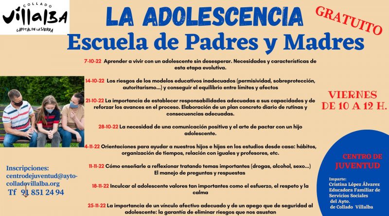 Talleres para padres y madres con hijos adolescentes