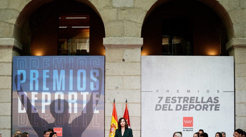 DÍAZ AYUSO ENTREGA LOS PREMIOS 7 ESTRELLAS DEL DEPORTE DE LA COMUNIDAD DE MADRID
