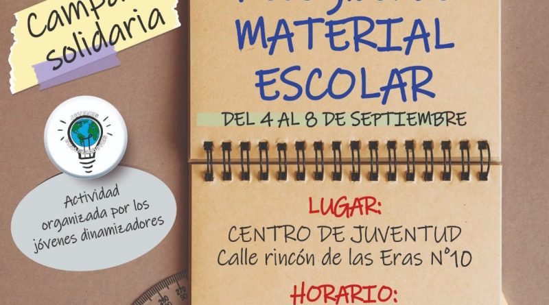 Recogida material escolar. Septiembre 2023
