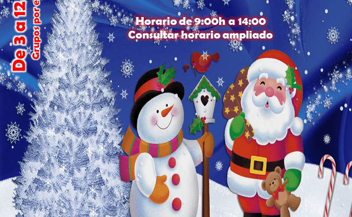 Cartel del campamento urbano de Navidad en Valdemorillo