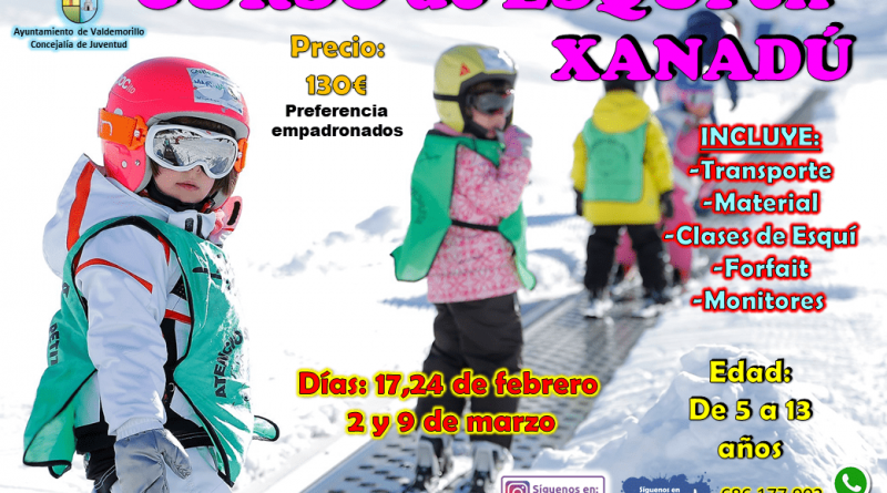 Cartel del curso de esquí en Xanadú