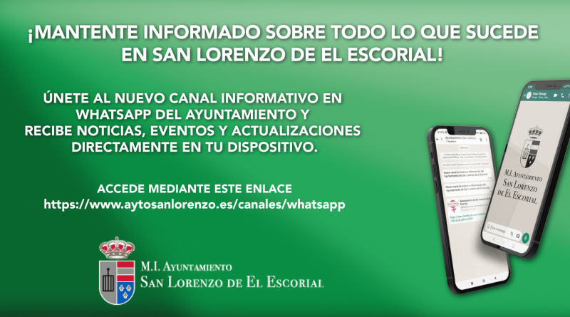 Nuevo canal de Whatsapp del ayuntamiento de San Lorenzo de El Escorial
