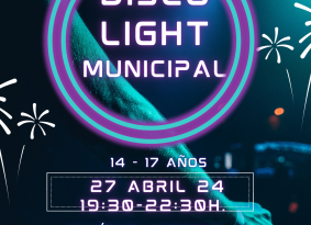 Cartel de la fiesta Disco Light en Collado Villalba