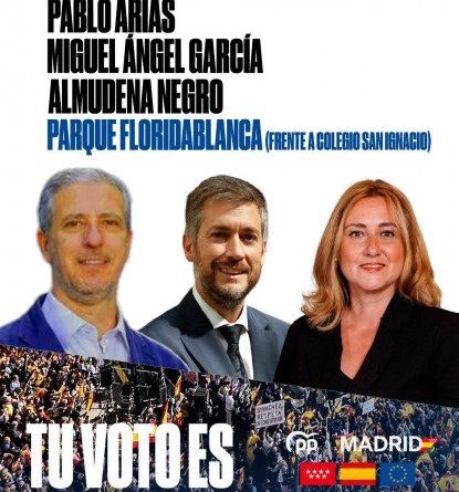 Cartel del mitin del PP de Torrelodones sobre las Elecciones Europeas