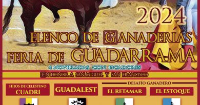Cartel con las ganaderías de la Feria Taurina 2024