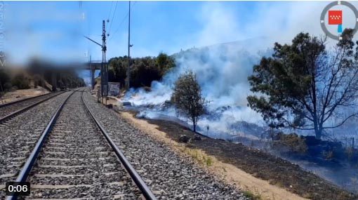 incendio vías tren El Escorial