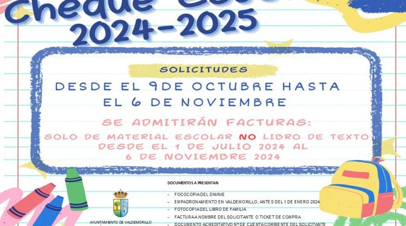 cheque escolar Valdemorillo