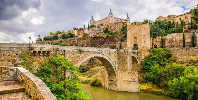 Toledo, Spain bridge on the Tagus River.