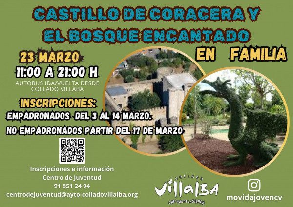 CARTEL CASTILLO CORACERA Y BOSQUE ENCANTADO. 23 MARZO 2025