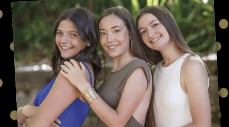 Las presidentas de las Fiestas de Mozos, Casados y Viudos de El Escorial 2025, Sara Durán Segovia, Candela Herrero Vicente y María Avilés García